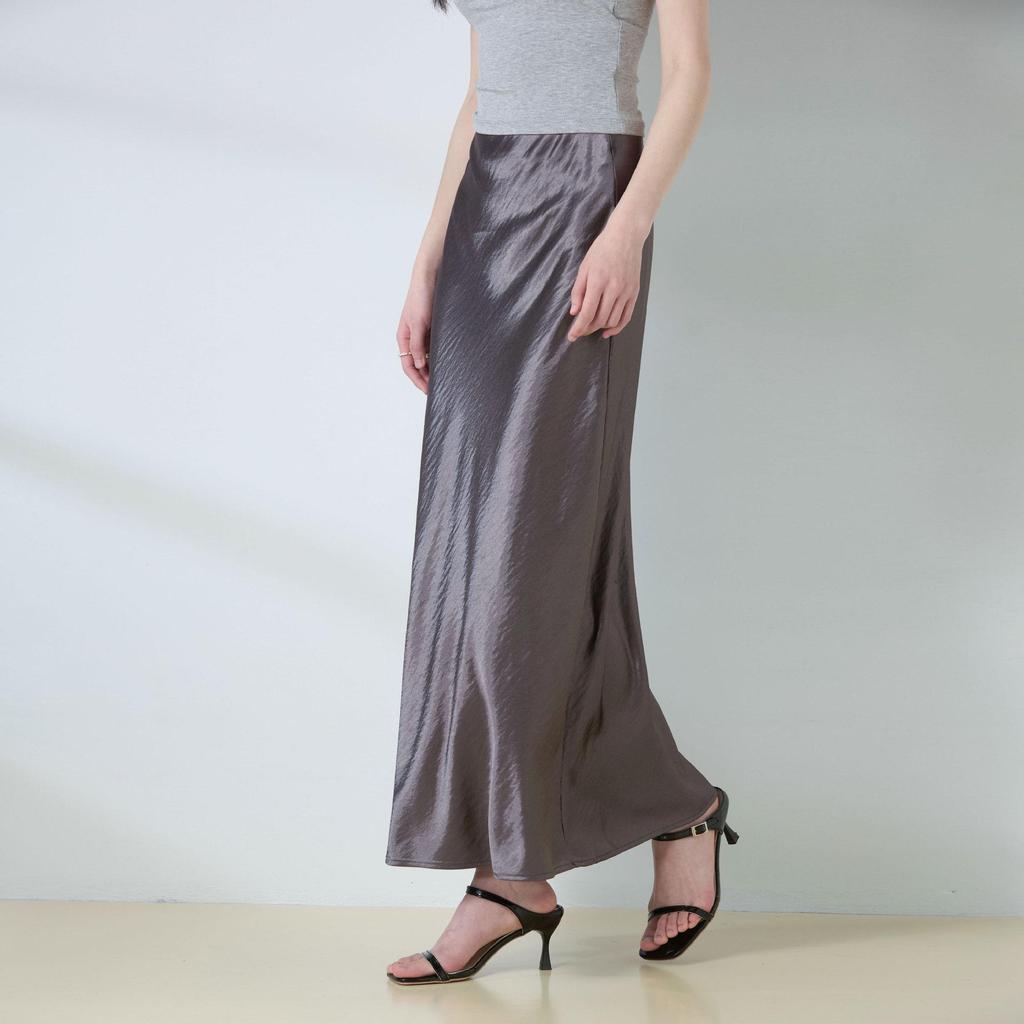 Summer Satin Slimming Bias Cut A-line Mermaid Skirt for Women