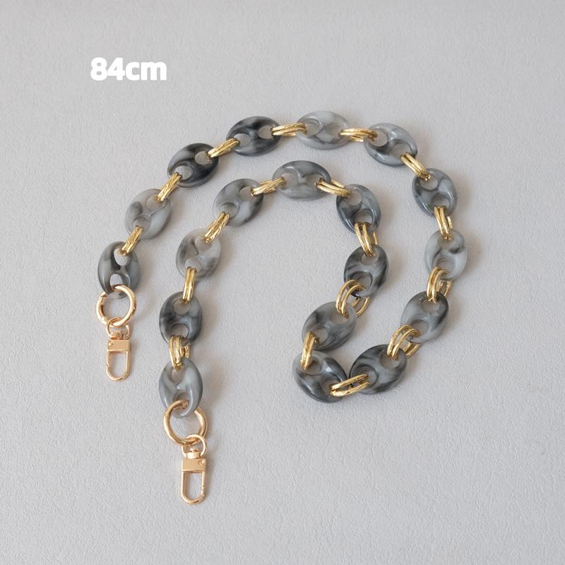 New Fashion Woman Bag Accessory Parts Leopard Candy Red Blue Acrylic Resin Metal Chain Strap Women Shoulder Crossbody Long Chain