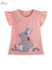 2026 Summer Girls' Cotton Cartoon Print T-shirt - Breathable, Casual Trendy Top for Kids