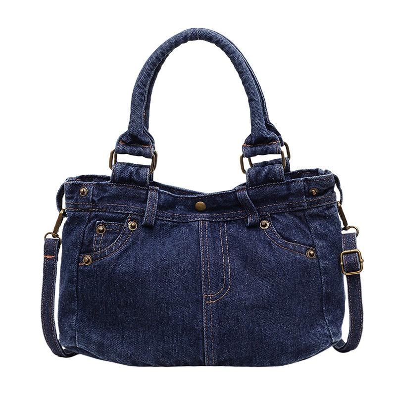 New messenger bag women's washed denim bag niche design denim bag fashionable large capacity shoulder bag