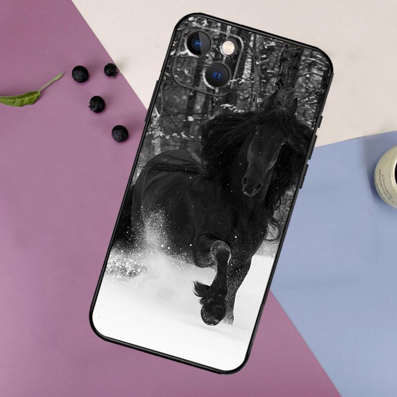 Horse Animal Case For iPhone 16 15 14 13 12 11 Pro Max Mini X XR XS Max 7 8 Plus 2 Bumper Cases Cover