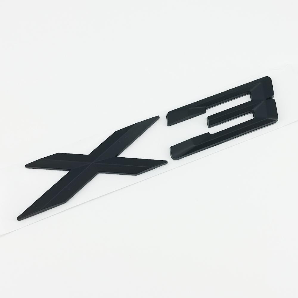 New 3D ABS Chrome Black Matte X3 Logo Nameplate Sticker Rear Trunk Emblem Badge Decals For BMW F25 E83 G01 M40i Car Accessories uo2