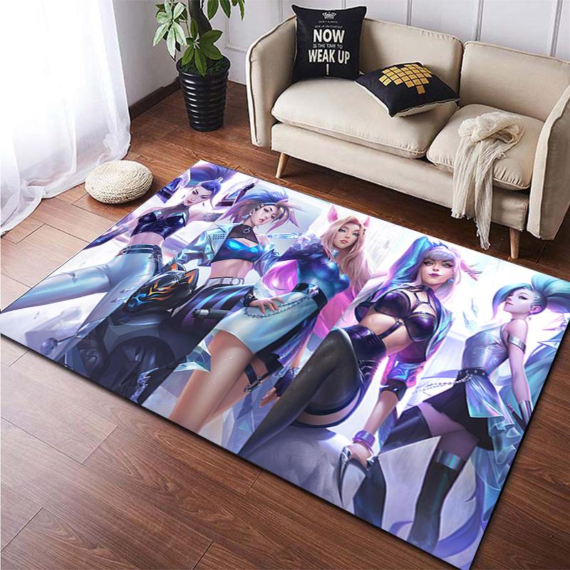 LOL KDA HD Printed Area Large Rug ,Carpet for Living Room Bedroom Sofa Decoration, Non-slip Floor Mats Dropshipping Alfombras