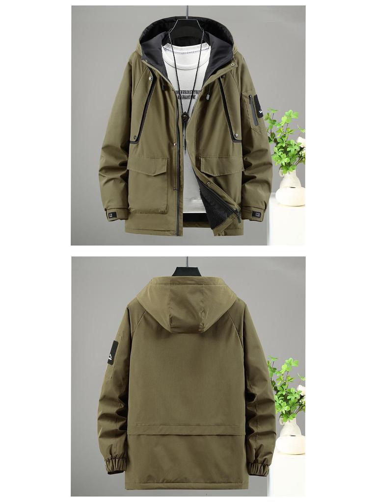 Men's Plus Size Winter Velvet Workwear Jacket, Thick & Loose Fit for Trendy, Extra Fat Sizes