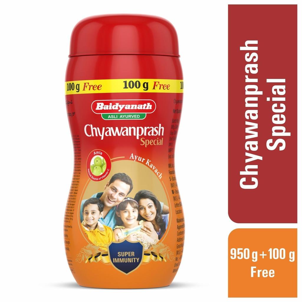Baidyanath Asli Ayurved Chyawanprash Special 950g + 100g Free Natural Immunity Booster For Adults Kids