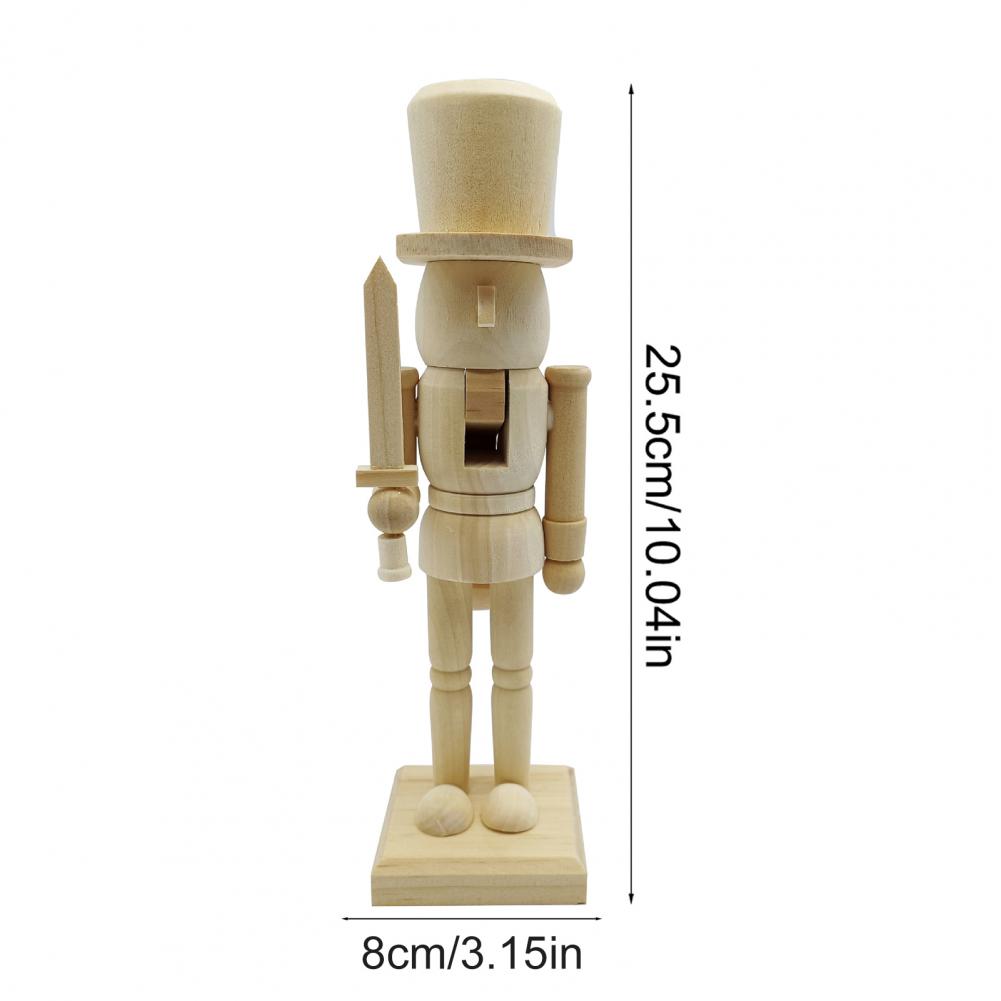 Soldat Casse-Noisette Non Peint Ornement Soldat en Bois Peinture DIY Figurine Soldat Casse-Noisette pour Décor de Noël Cadeau de Fête
