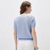 Women's Mulberry Silk Blend Striped Jacquard T-Shirt