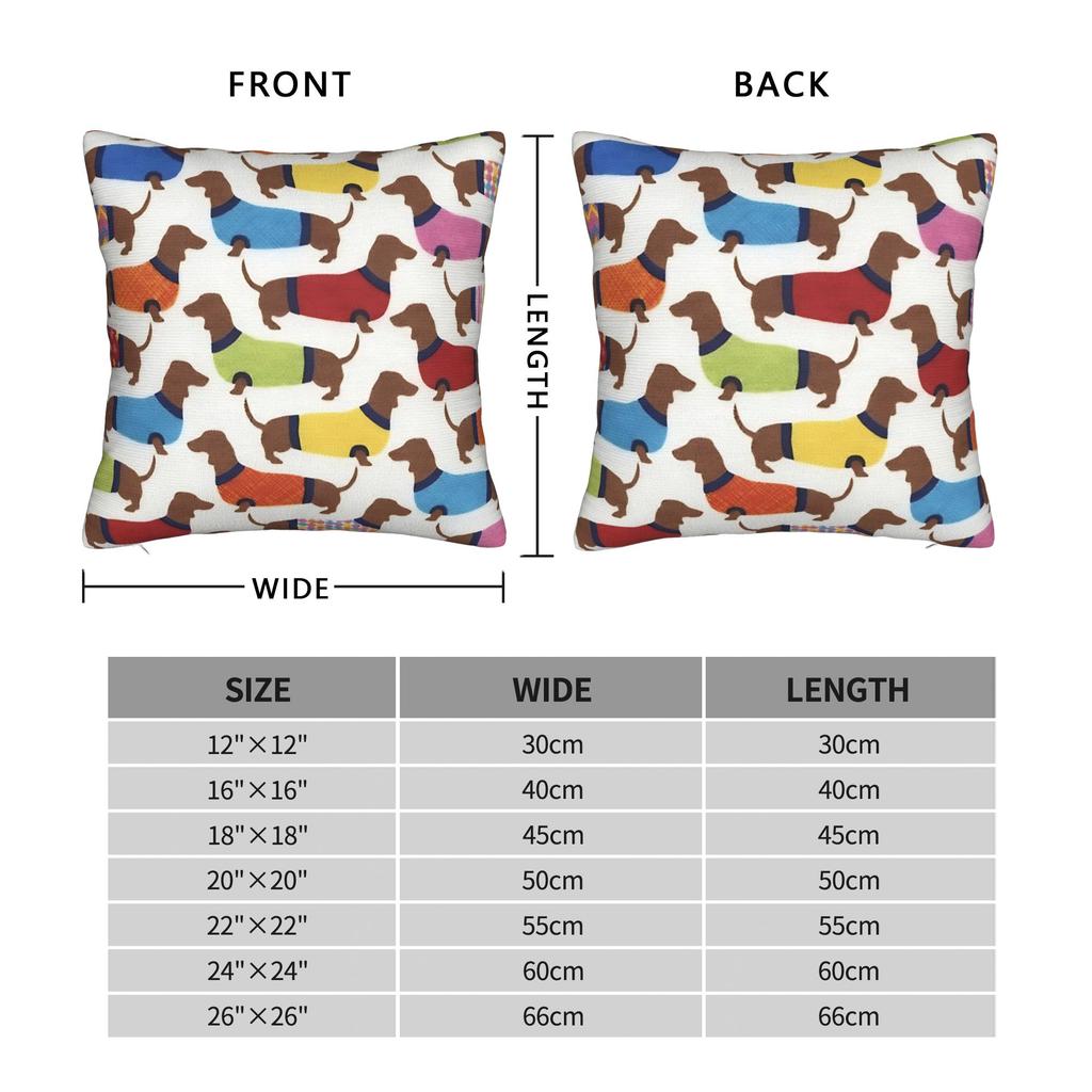 Dachshund Dogs in winter Pillow Cover Cute Funny Pillow Case For Living Room Sofa Custom Cushion Cover Gift