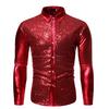 Men's Fashion Stamped Long Sleeve Shirt Printed Long-Sleeved Blouse