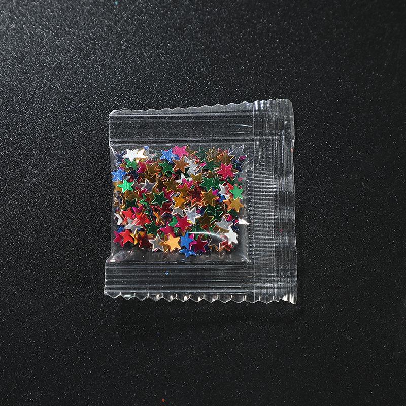 Colorful Nail Art Stickers with Stars & Letters - DIY Glitter Ornaments