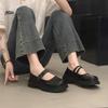 Fashion Mary Jane Women's Shoes New Summer Retro Round Head Flat-soled Leather Shoes with Skirts Versatile Gentle Single Shoes