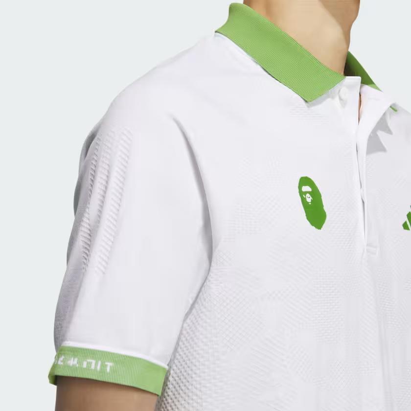 BAPE X Adidas Golf Relaxed Fit Polo White Men Streetwear IQ3680