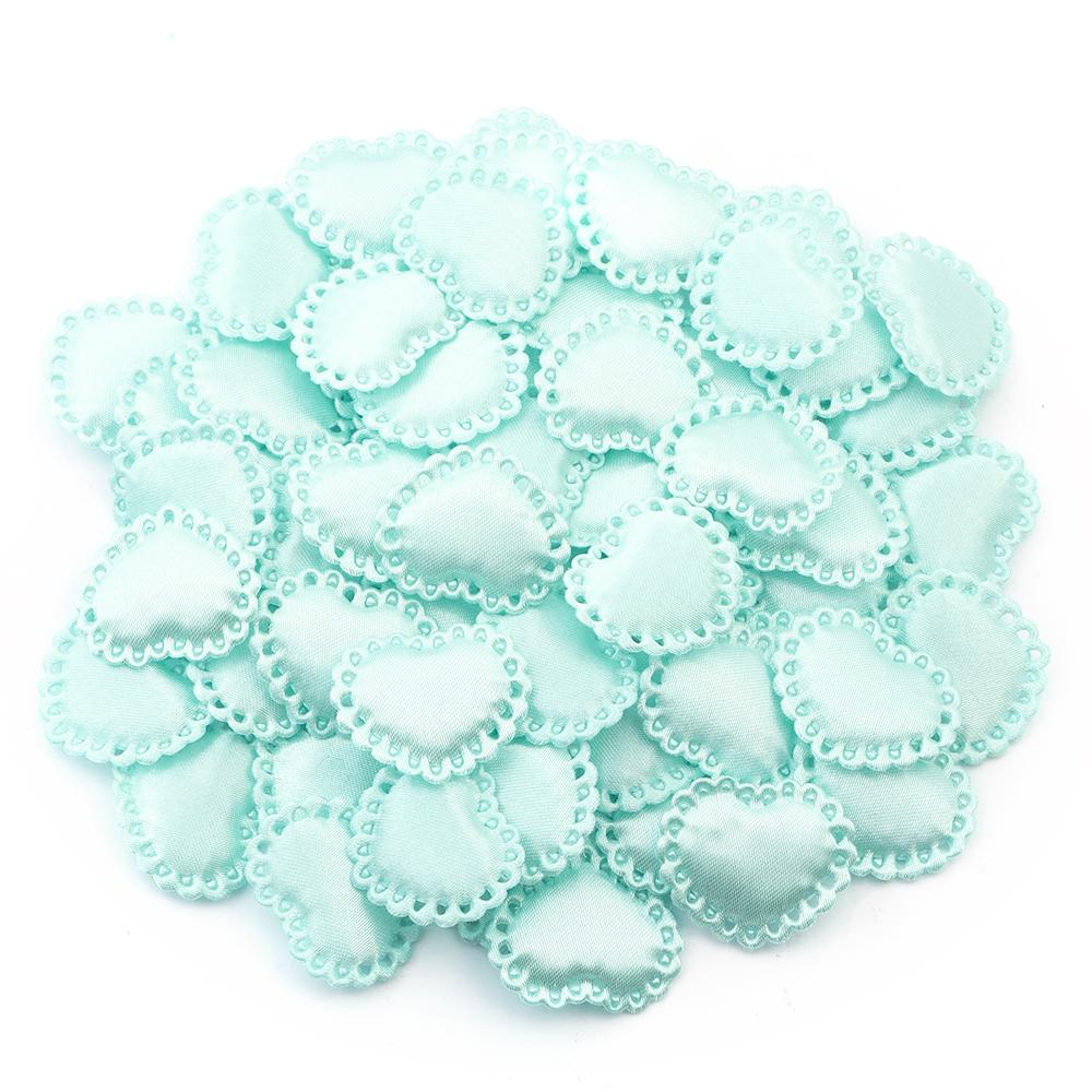 50Pcs/Lot Colorful Fabric Love Heart Petals Sponge Petal Patches For DIY Wedding Party Hairclip Clothing Decoration Supplies