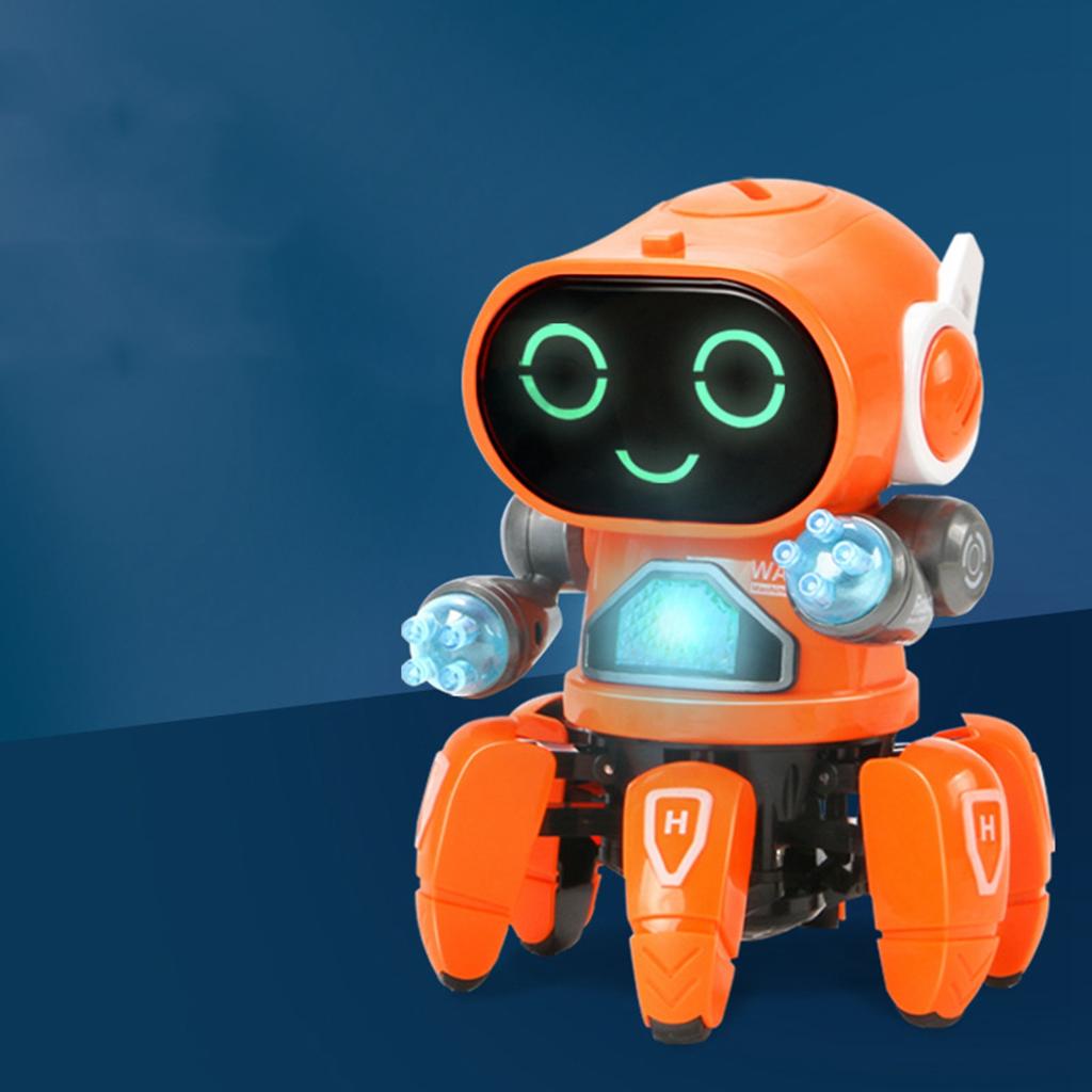 Children Robot Electric Robot Robot Six Claws Plastic Intelligent Dancing Singing Light Electric Robot for Boys