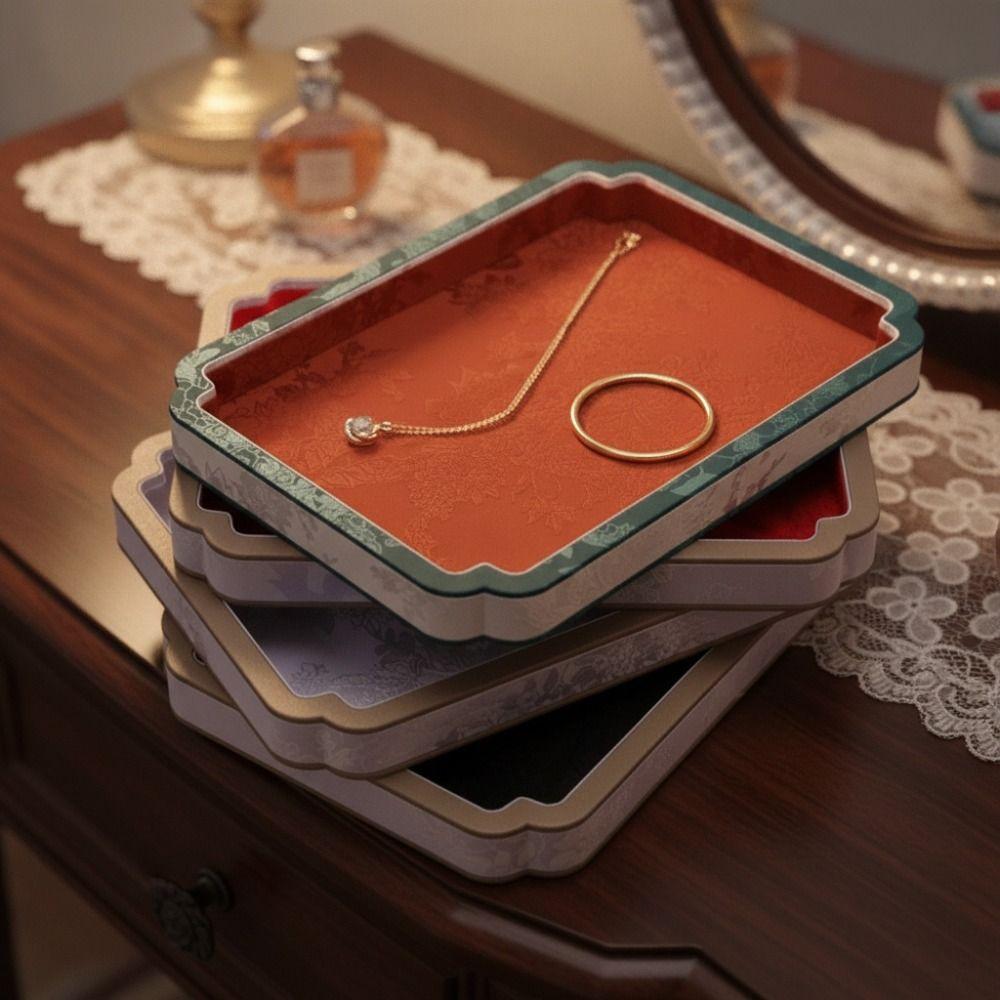 Chinese Vintage Court-Style Jewelry Storage Tray Satin Surface Jewelry Showcase Dressing Table