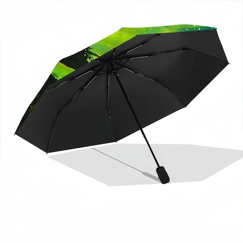1pc Aurora Landscape Automatic Folding Umbrella, Sturdy And Durable Automatic Folding Umbrella with 8 Ribs, Convenient for Outdoor Use059