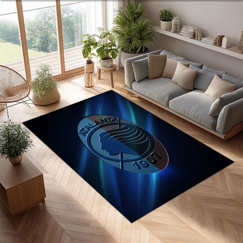 Atalanta FC Soccer Football Pattern Soft Area Rug Non Slip Indoor Floor Carpet Sports Decor Mat for Bedroom