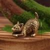 Vintage Brass Miniature Cats Figurine Handcrafted Home Decors Elegant Antique Desk Ornament Gift For Kitten Lover