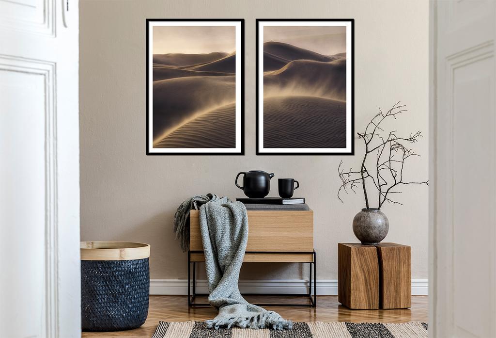 Picture posters In a frame 53x73cm Diptych Set of 2 pictures Desert Boho P2169