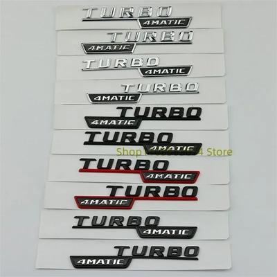 3D Düz Fo Turbo 4matic 4matic + Artı Amblem Mercedes Benz AMG GT E53 GLE53 A35 A45 CLA35 CLA45 GLA45 Araba Çamurluk Yan Etiket
