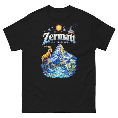 Zermatt Switzerland T-Shirt, Souvenir Tee, Matterhorn Alps Travel Keepsake Gift Shirt