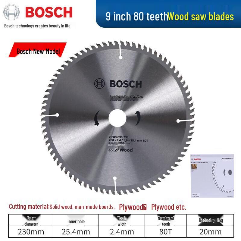 Bosch Circular Saw Blades for Wood & Aluminum CN plug (adapter included)