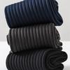 5 Pairs Moisture Wicking Sports Socks With Ribbed Knitted Design Breathable Solid Color Middle Calf Socks For Men Women
