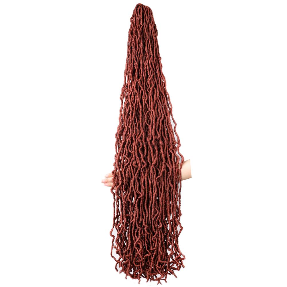 Soft Crochet Synthetic Hair Faux Locs Natural Style Pre Looped Goddess Locs High Temperature Fiber Black Women Braiding