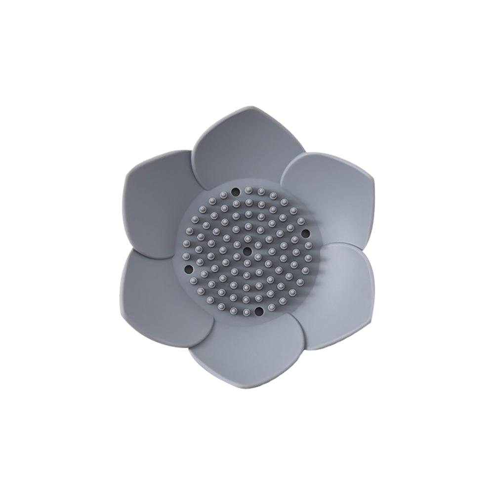 Newest Soap Box Lotus Shape Non lip Portable Silicone with Drain Soap Box Hole for Bathroom Kitchen Soap Pan Bathroom Accessorie