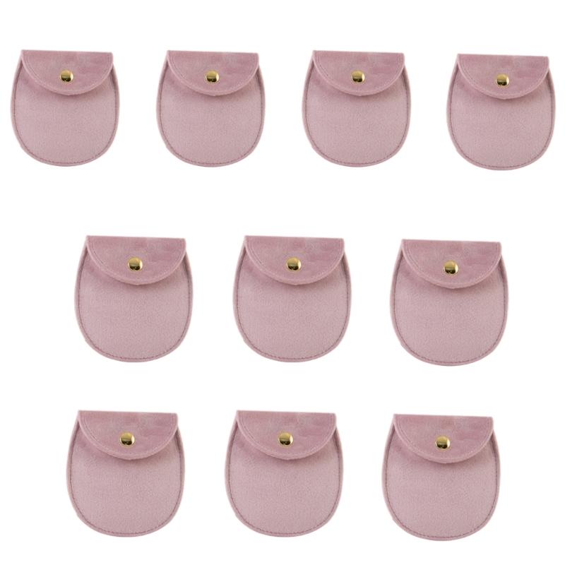 Pack of 10 Jewelry Display Bag Velvets Pouches Velvets Texture Jewelry Storage Bag Suitable for Gifting and Storage Half round trumpet розовый