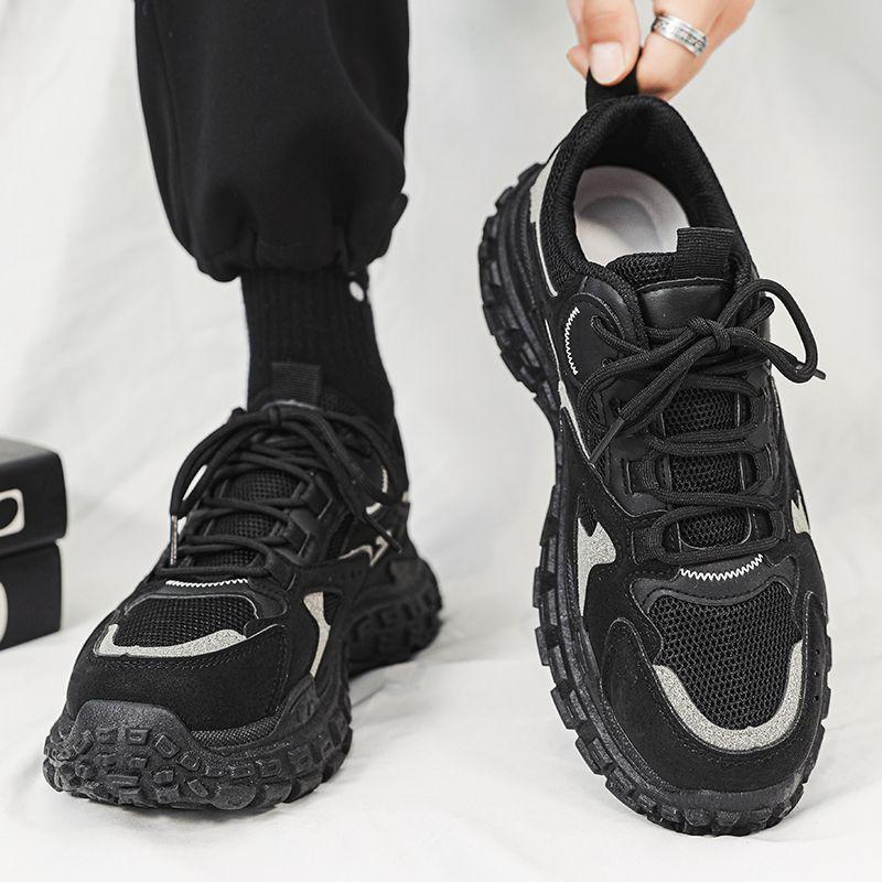 Mesh Male Shoes Men's Casual Sneakers Thick Platform Black Comfortable Size 9 Lightweight Tourist Original Fashion on Sale Jump