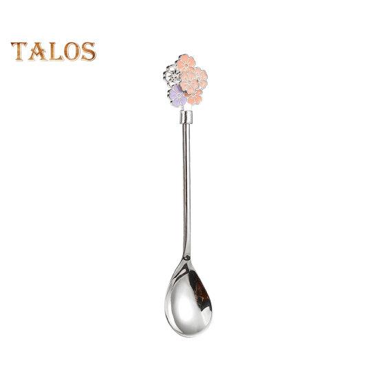 Stirring Spoon Flower Multifunctional Anti-scratch Beautiful Long Handle Dessert Snack Kid's Scoop Restaurant Supplies