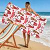 Christmas Gnomes Print Beach Towel, Large Soft Quick Dry Towel for Beach Camping Swimming