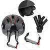Unisex Zwart Rood Mountainbike Racefiets Fietsen Veiligheid Hoofdbeschermende Helm met Bril