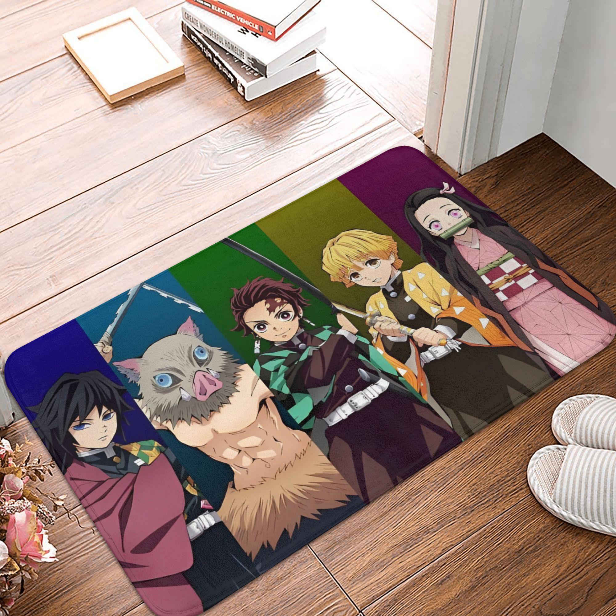 

Demon Slayer Anime Manga Doormat Non-Slip Entrance Kitchen Bath Floor Door Mat Kimetsu No Yaiba Nezuko Garden Rug Carpet Footpad 40x60cm