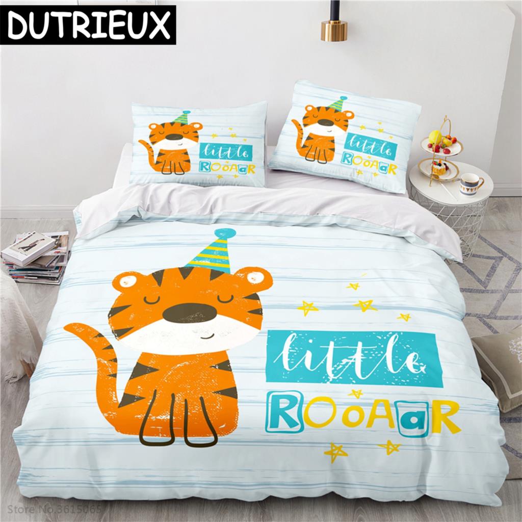 

Комплект постельного белья с рисунком животных из мультфильмов в скандинавском стиле Пододеяльник Детское постельное белье Пододеяльники Наволочки Твин Полный размер Queen King Size EU single(135x200cm)