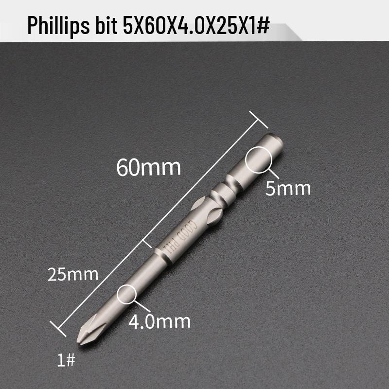 GOOD801 Electric Phillips Head Screwdriver Bit, 5mm Shank, 3mm Magnetic, 60mm Length