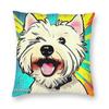 Happy Westie Dog Pop Art Square Pillowcase Polyester Linen Velvet Pattern Decor Pillow Case Sofa Seater Cushion Cover Wholesale