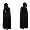 Black Hooded Cloak Wicca Robe Medieval Witchcraft Cape Halloween Costumes Dress Halloween Wizard Hooded Cloak CosPlay Cloak