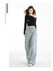 Thirteen Lines Women's High Waist Apricot Denim Wide Leg Pants