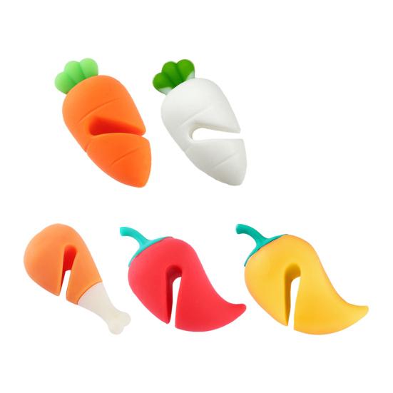 3 ks Silikonový stojan na poklice, proti přetečení, stojan na poklice s motivem chilli papričky, zvedák poklic, žáruvzdorný, proti přetečení, kuchyňský nástroj