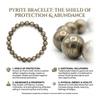 1111 Manifestations-Pyrit-Kristall-Kombination - Natürlicher Pyritstein + Armband für Geld und Glück, mit Selenit-Ladeplatte (3er-Pack)