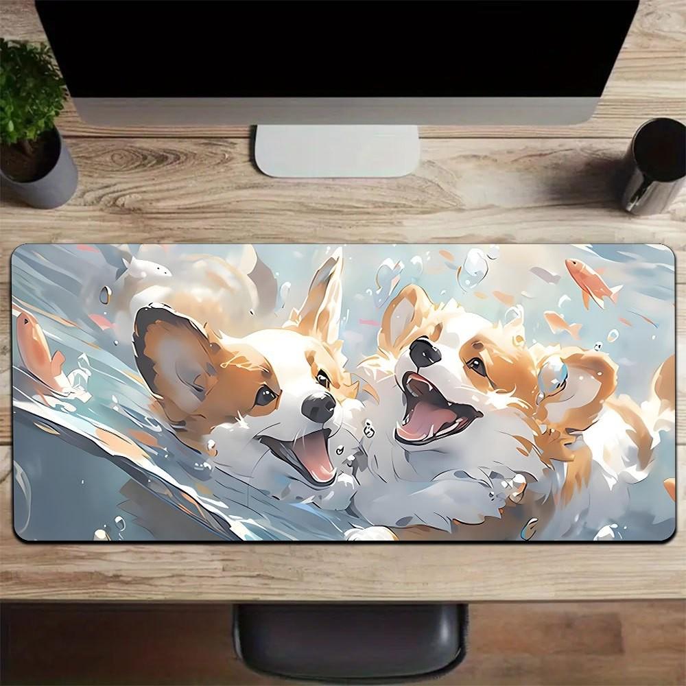 Boho Floral Sketch Art Extended Gaming Mouse Pad Waterproof Non-slip
