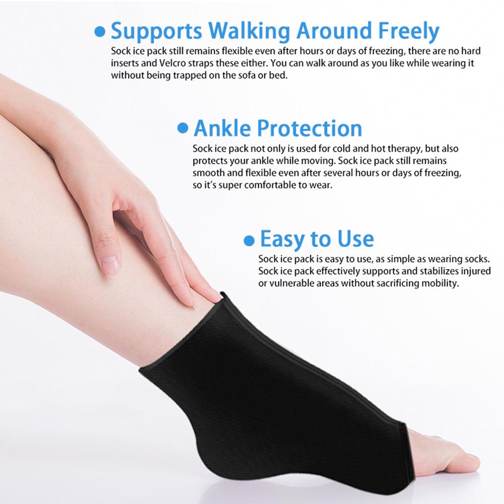 Reusable Gel Ice Pack for Feet - Hot And Cold Therapy Ideal for Achilles Tendonitis Plantar Fasciitis Swelling Relief