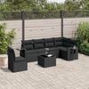 VidaXL Garden Lounge Set with Cushions 7 Pcs, Patio Sofas, Patio Furniture Set, Outdoor Furniture, Black 3220234