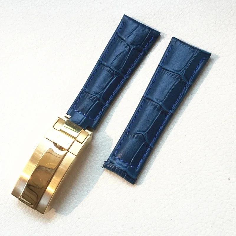 Watch Band For Rolex SUBMARINER Yacht-Master DAYTONA GMT Crocodile Grain Leather Men's Strap Watch Accessories 20mm