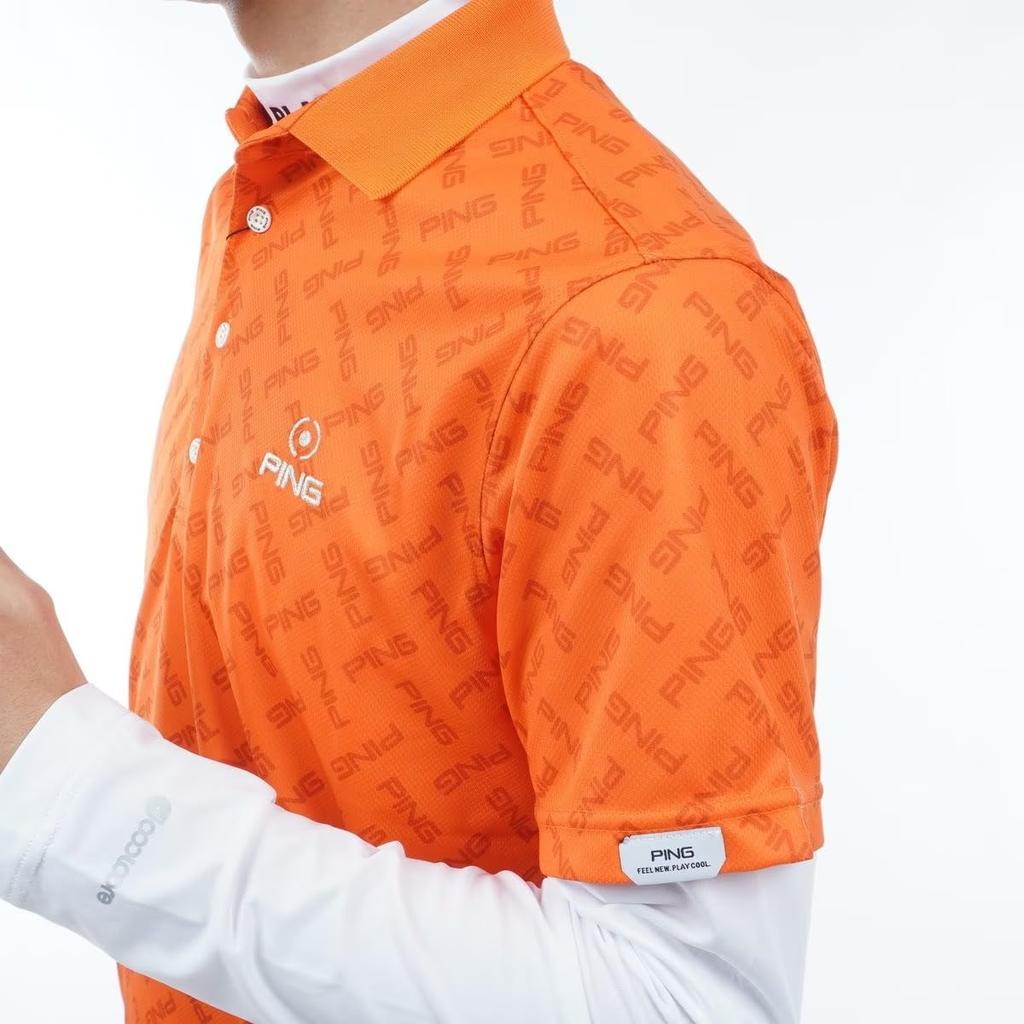 Ping Apparel Men's Polo Shirt with Inner Lining (Evaporative Cooling, Quick-Drying, UV Protection) / Golf / 621-4160209 150_Orange M