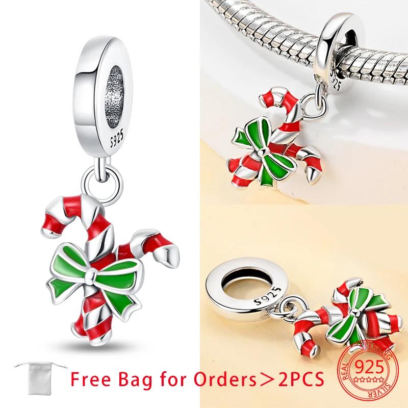 Charms Christmas Series Christmas Hat Socks Bell Snowman Copper Beads Pendant Women Original Bracelet Diy Christmas Gift