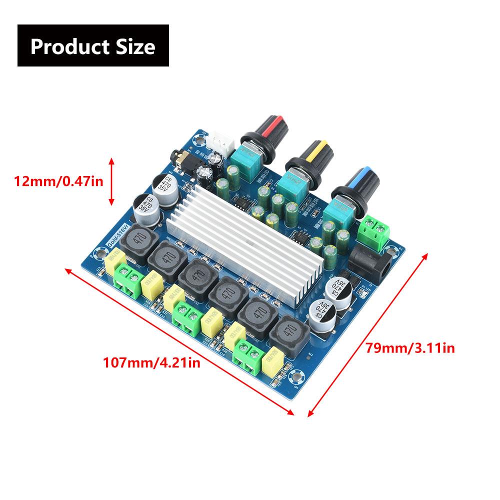 TPA3116 Class D 2.1 Channel Audio Amplifier Module DC 8-24V Stereo Bi-Channel Amplifier Board 50W*2+100W
