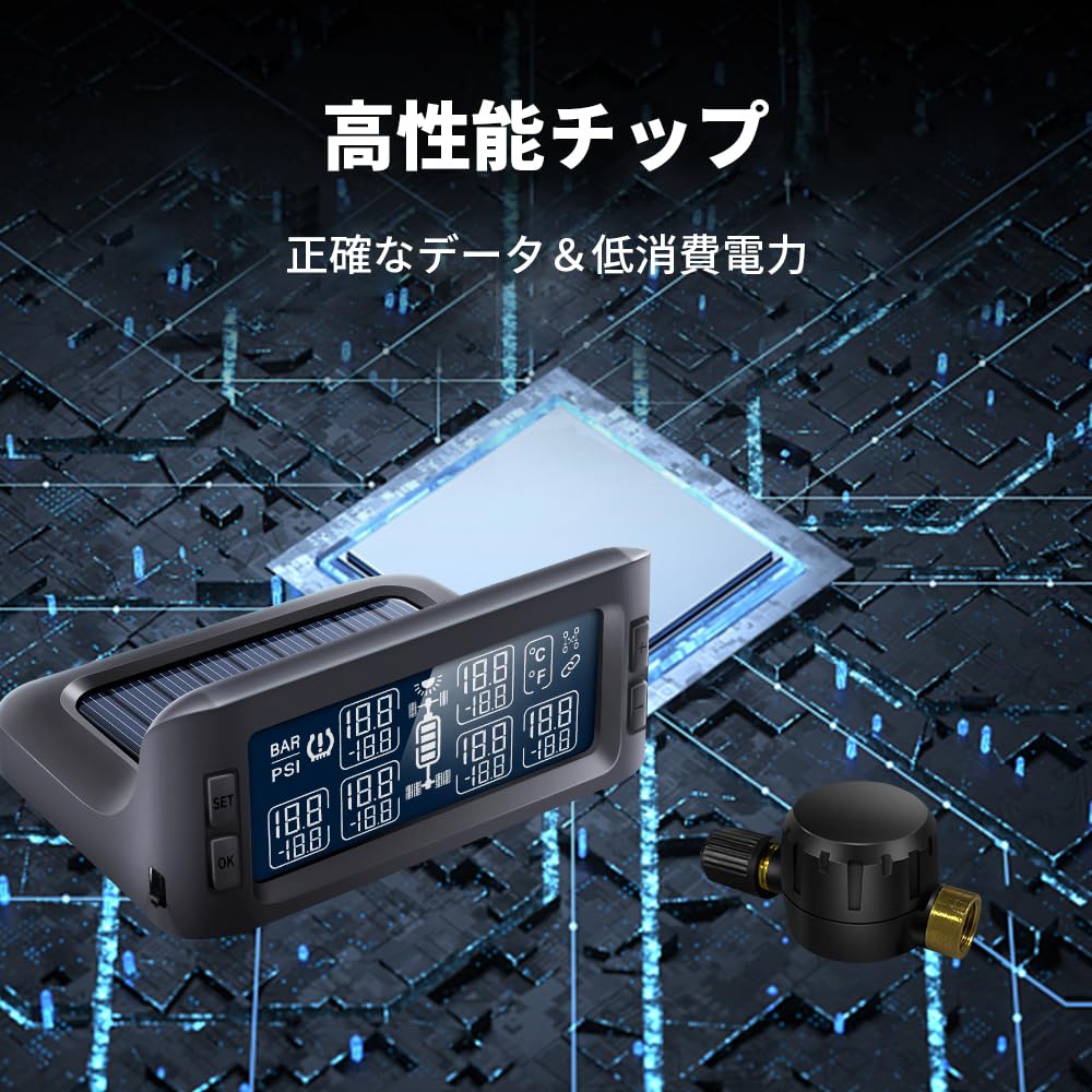 OBEST Tire Pressure Monitor, TPMS (Newly Released, Compatible with Inflator & Repeater), 6 External